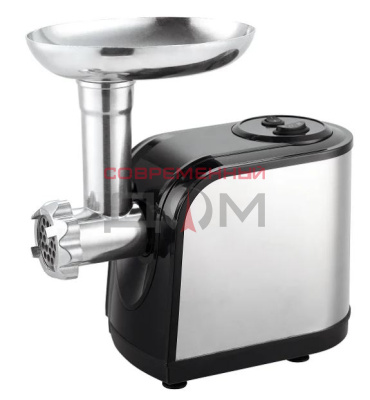 Мясорубка KELLI KL-5002 серебристый с черным /1800Вт, 1.6 кг/мин, 2 скор., реверс, лоток металл, корпус пластик, насадка для кеббе, для колбас/